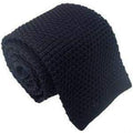 Navy Knitted Tie Narrow Slim Woven