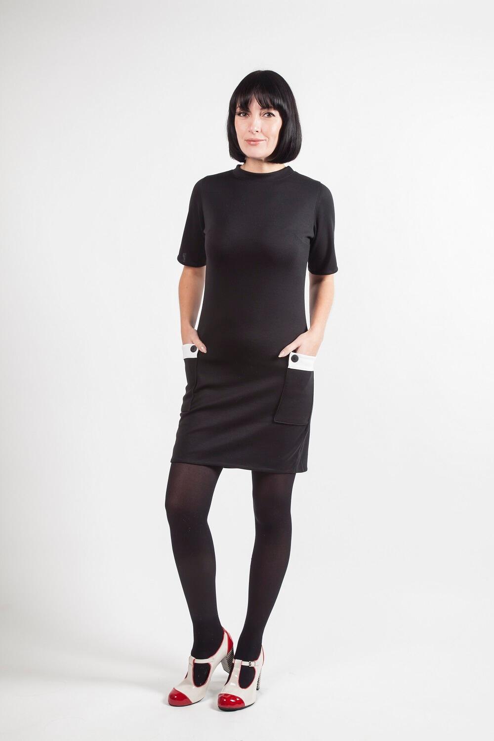Nina - Black & White Mod Dress