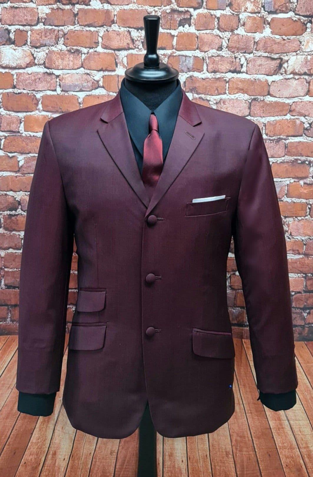 "Page" Burgundy Black Mohair/Silk Two Tone Suit