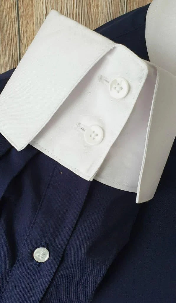 "Parker" Navy & White Spearpoint Collar Shirt