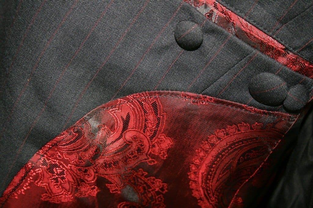 "Parsons" Charcoal Faint Red Pinstripe 3 Button Suit