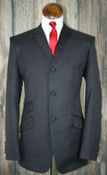 "Parsons" Charcoal Faint Red Pinstripe 3 Button Suit