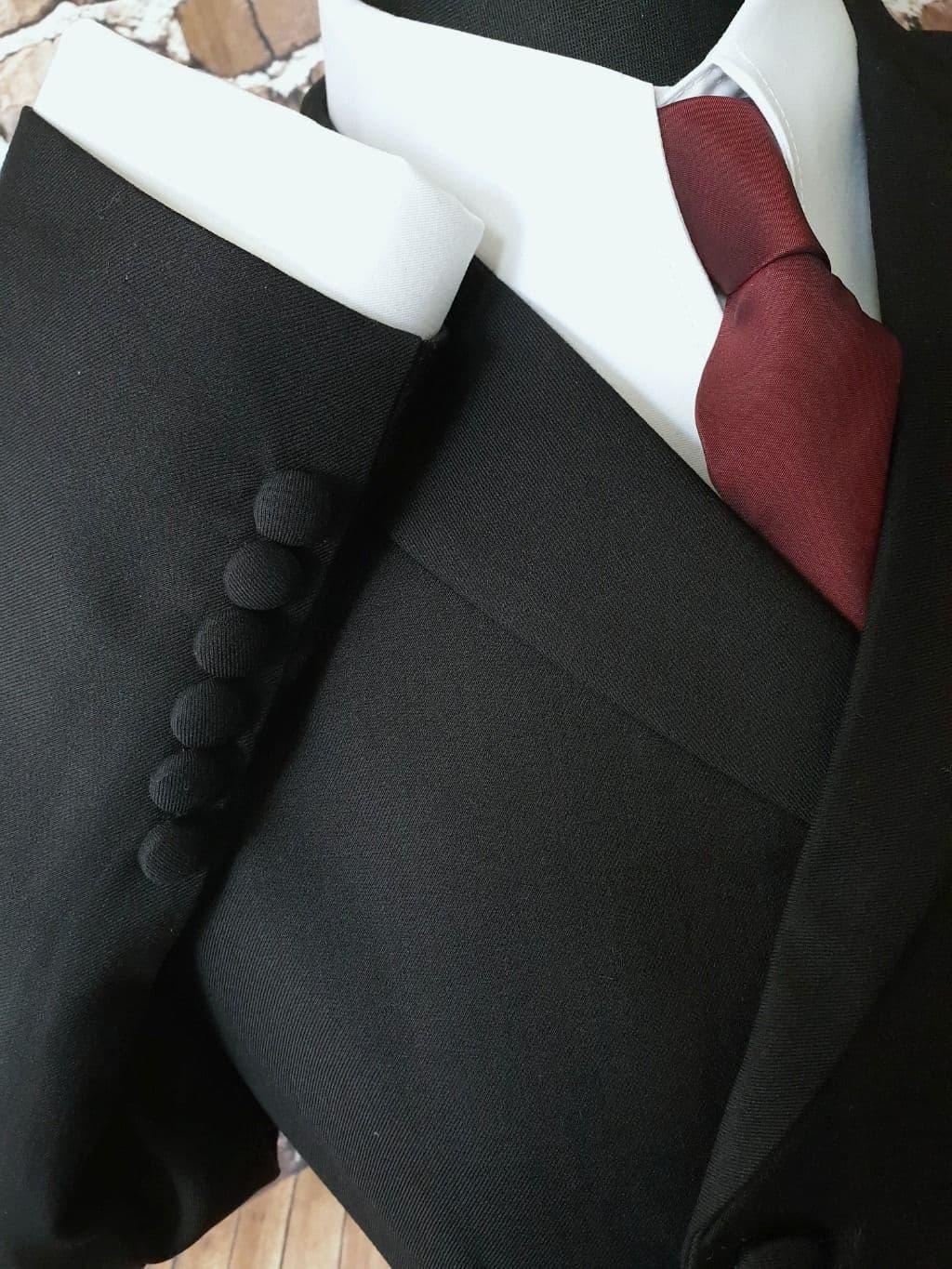 Parton - Deepest Black Double Breasted Suit