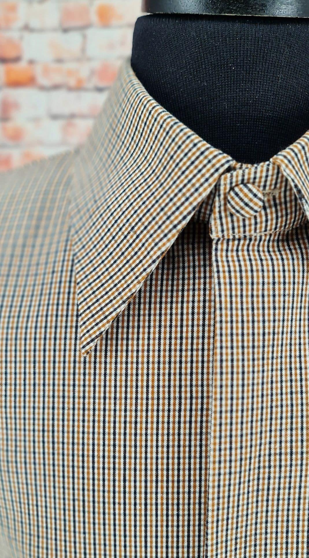 Pearce -  Navy & Mustard  Check Overcoat
