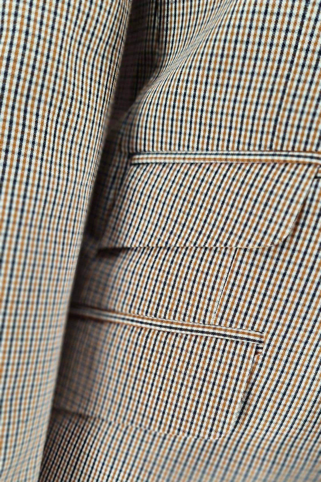 Pearce -  Navy & Mustard  Check Overcoat