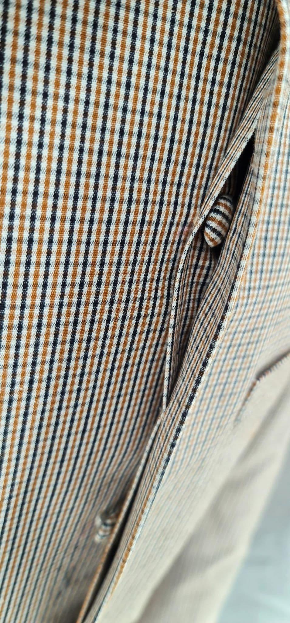 Pearce -  Navy & Mustard  Check Overcoat