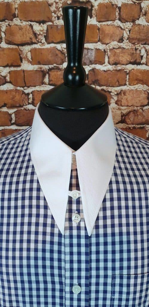 "Penrith" Gingham White Spear Point Collar & Cuff Shirt
