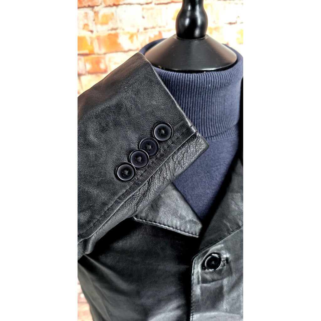 Troy leather jacket detail