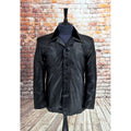 Troy black lambs leather jacket, front view