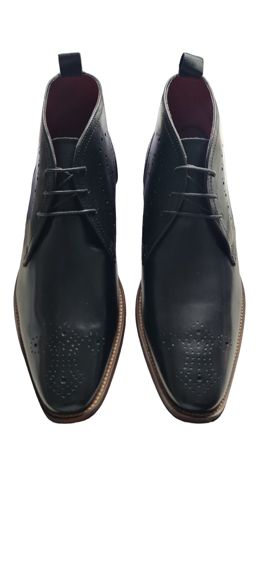Roamer Black Brogue Style Leather Boots