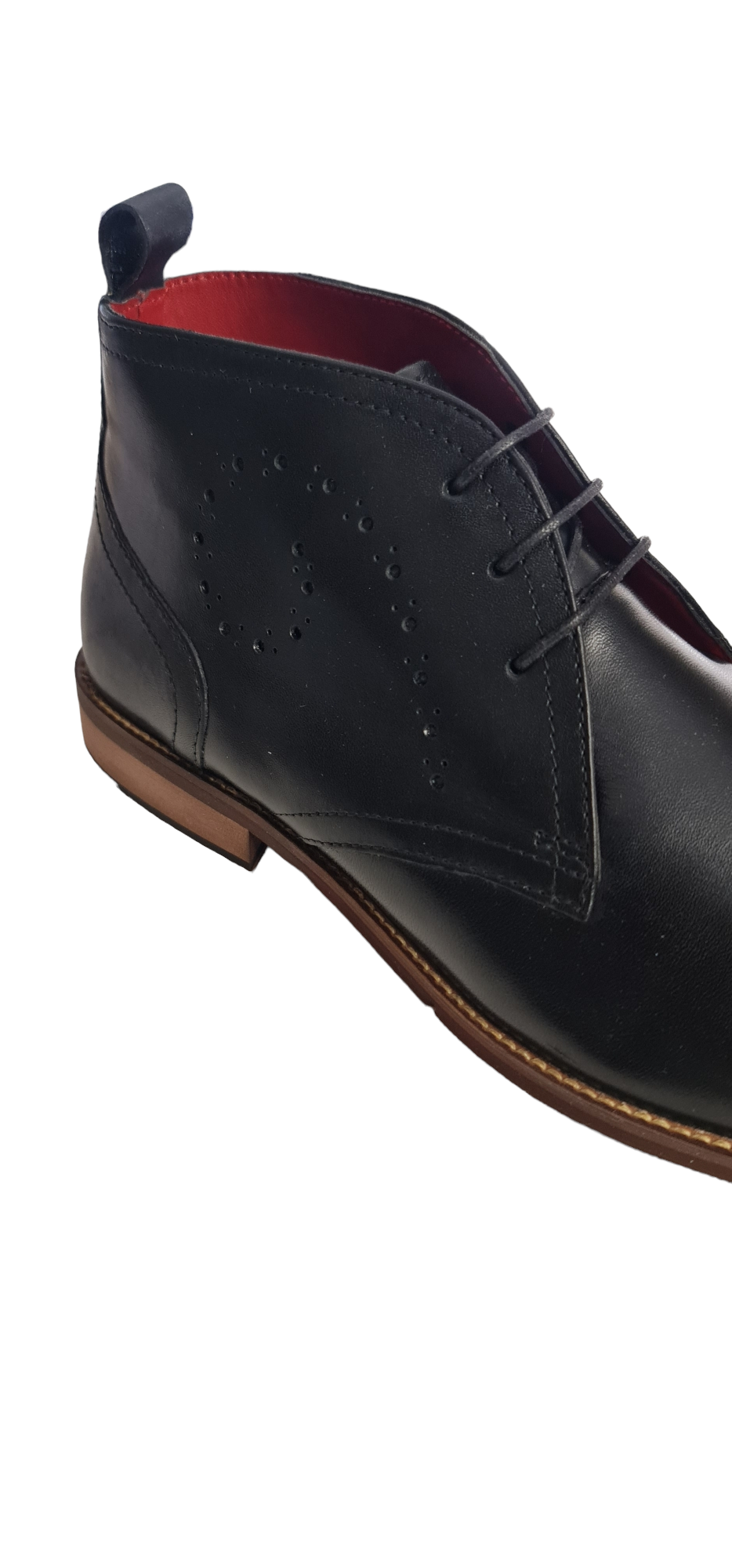 Roamer Black Brogue Style Leather Boots