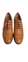 Lucini Mens Tan Full Leather Brouges