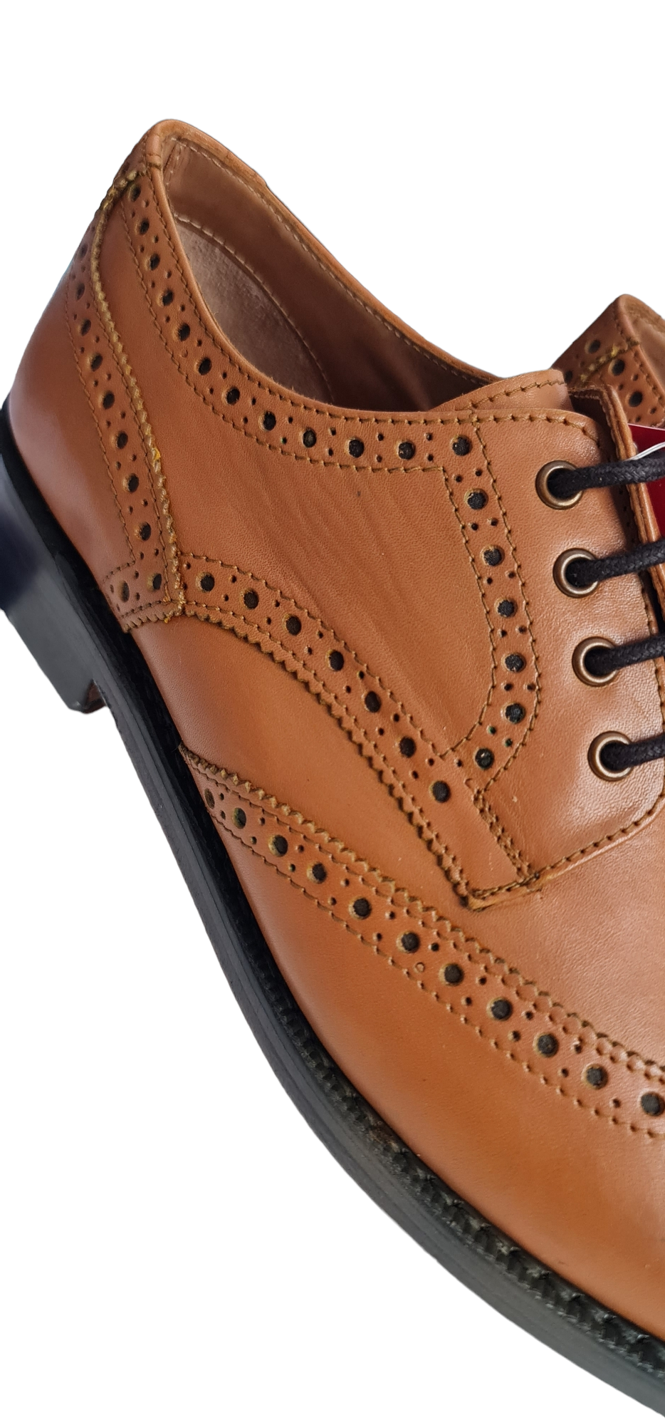 Lucini Mens Tan Full Leather Brouges