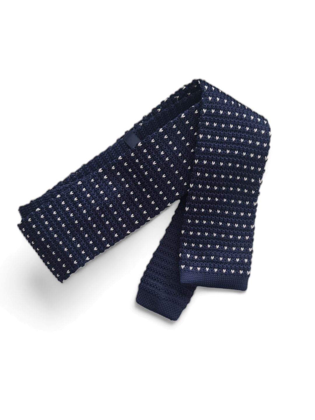 Navy Kitted Skinny Tie