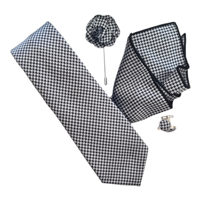 Des - Tie, Pocket Hanky. Pin  & Cuff Link Set