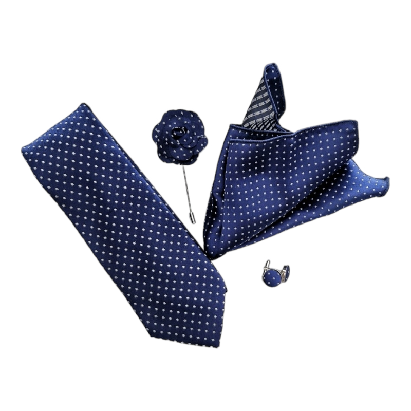 Tie, Pocket Hanky. Pin  & Cuff Link Set