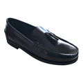 Lucini Full Leather Black Tassel Loafers.
