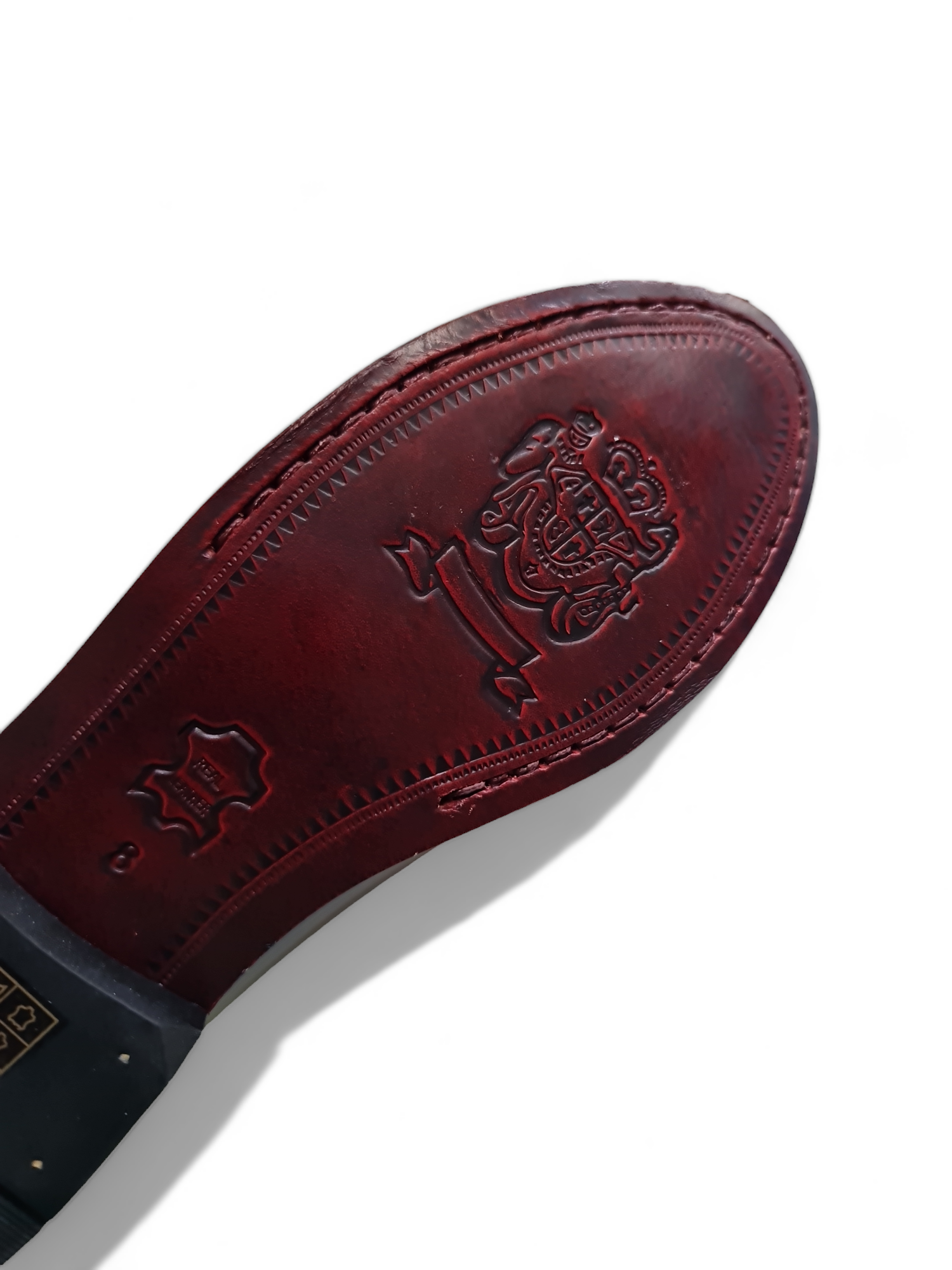 Lucini Full Leather Burgundy Penny Loafers.