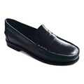 Lucini Full Leather Black Penny Loafers.