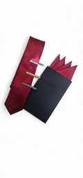 Cherry Tie, Tie Clip & Pocket Square Set