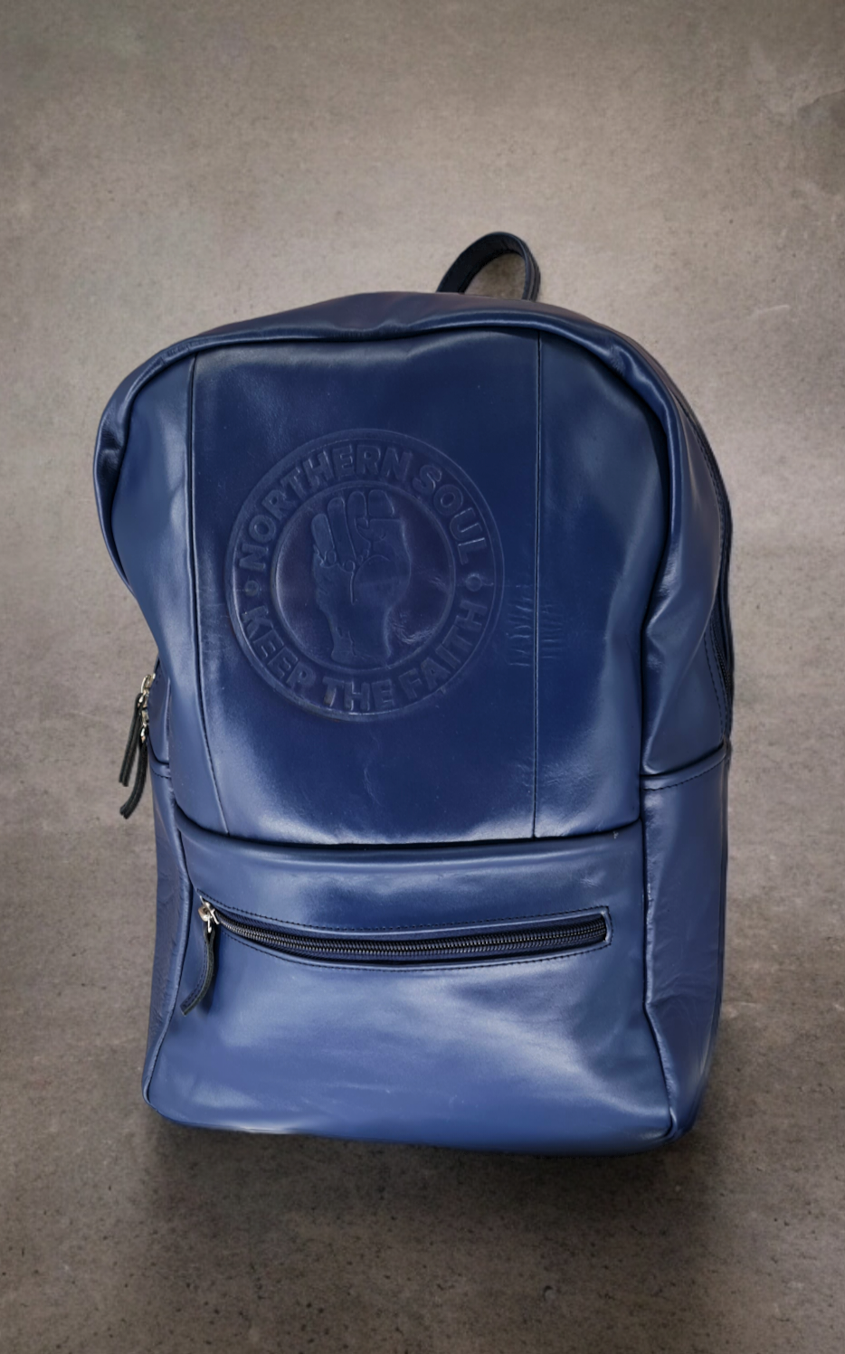 Northern Soul Keep The Faith Leather Rucksack