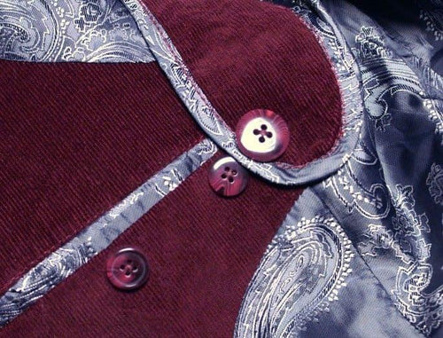 "Porter" Burgundy Corduroy Three Button Jacket