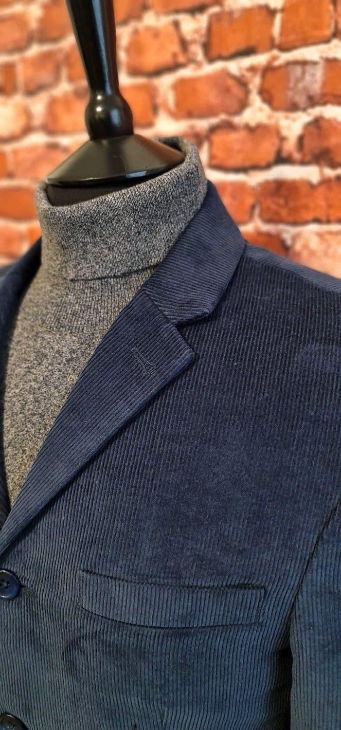 "Porter" Navy Corduroy Three Button Jacket