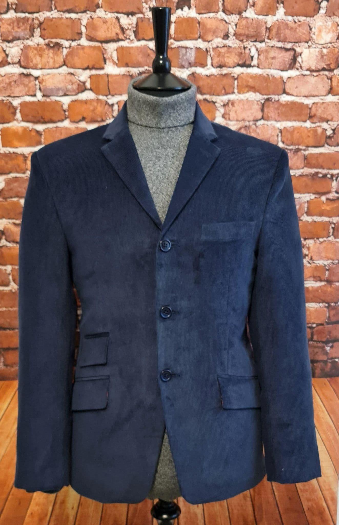 "Porter" Navy Corduroy Three Button Jacket
