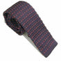 Purple With Pink Flick Knitted Tie Narrow