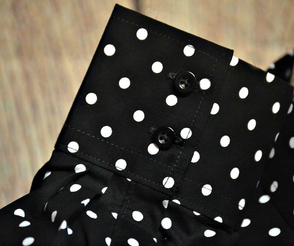 "Ray" Large Black & White Polka Dot Shirt