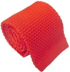 Red Knitted Tie Narrow Slim Woven