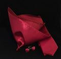 Burgundy Tie, Cufflink & Pocket Square Set
