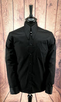 "Reg" Black Spearpoint Collar Shirt Long Sleeve