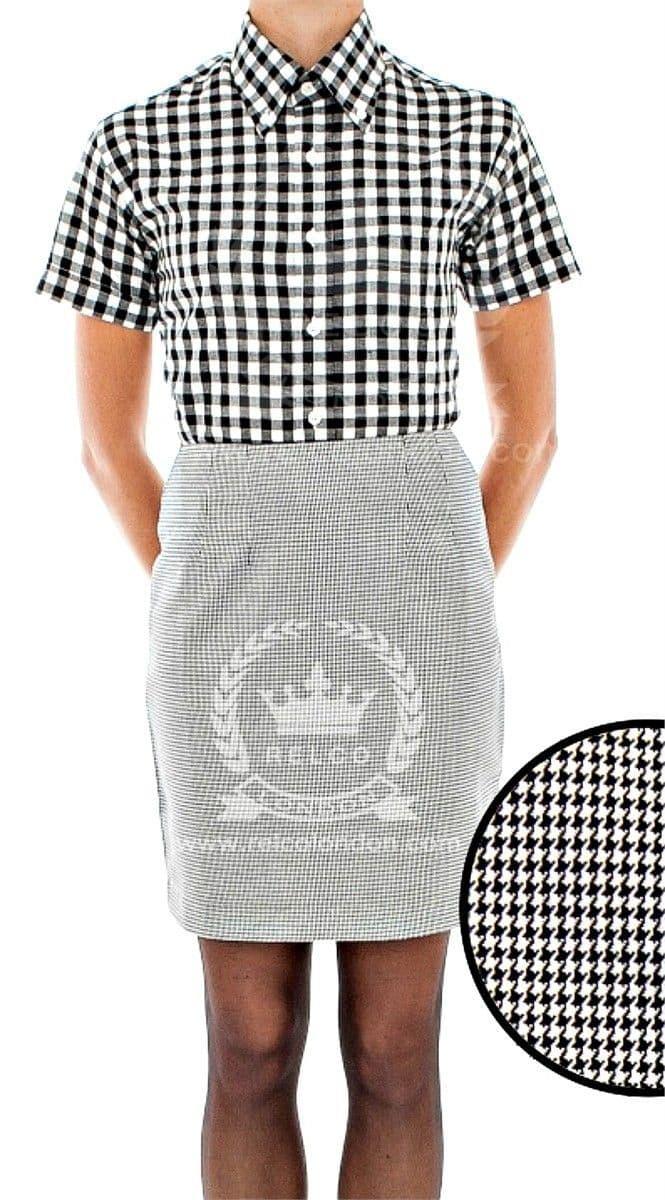 RELCO BLACK & WHITE DOGTOOTH SKIRT -  J0000004001A