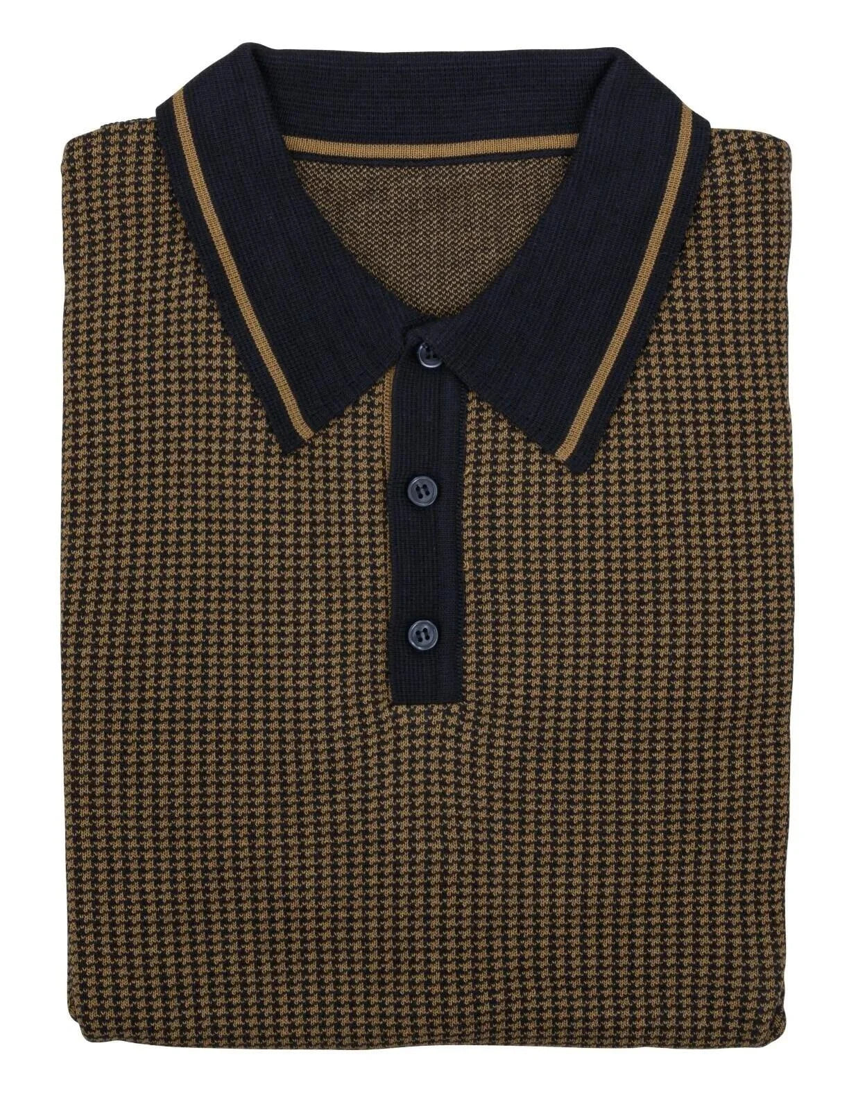 Relco Navy & Gold Knitted Polo