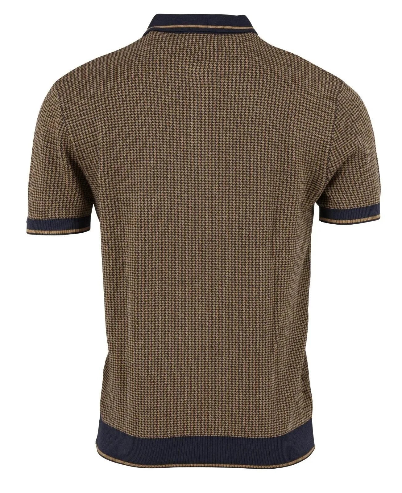 Relco Navy & Gold Knitted Polo