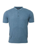 Relco Sky Blue Ribbed Knitted Polo
