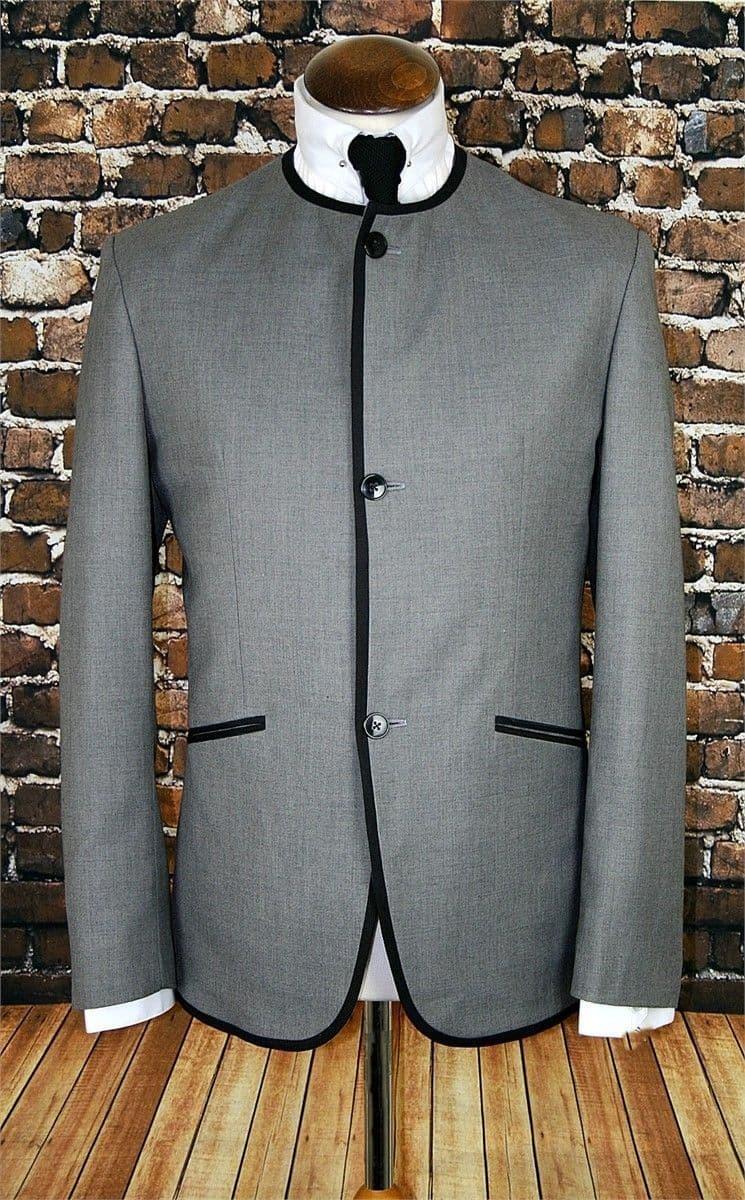 "Ringo" Collarless Charcoal Jacket