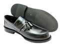 Roamers Black Polished Leather Tassle Loafer
