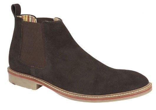 Roamers Gusset Boot Dark Brown Real Suede