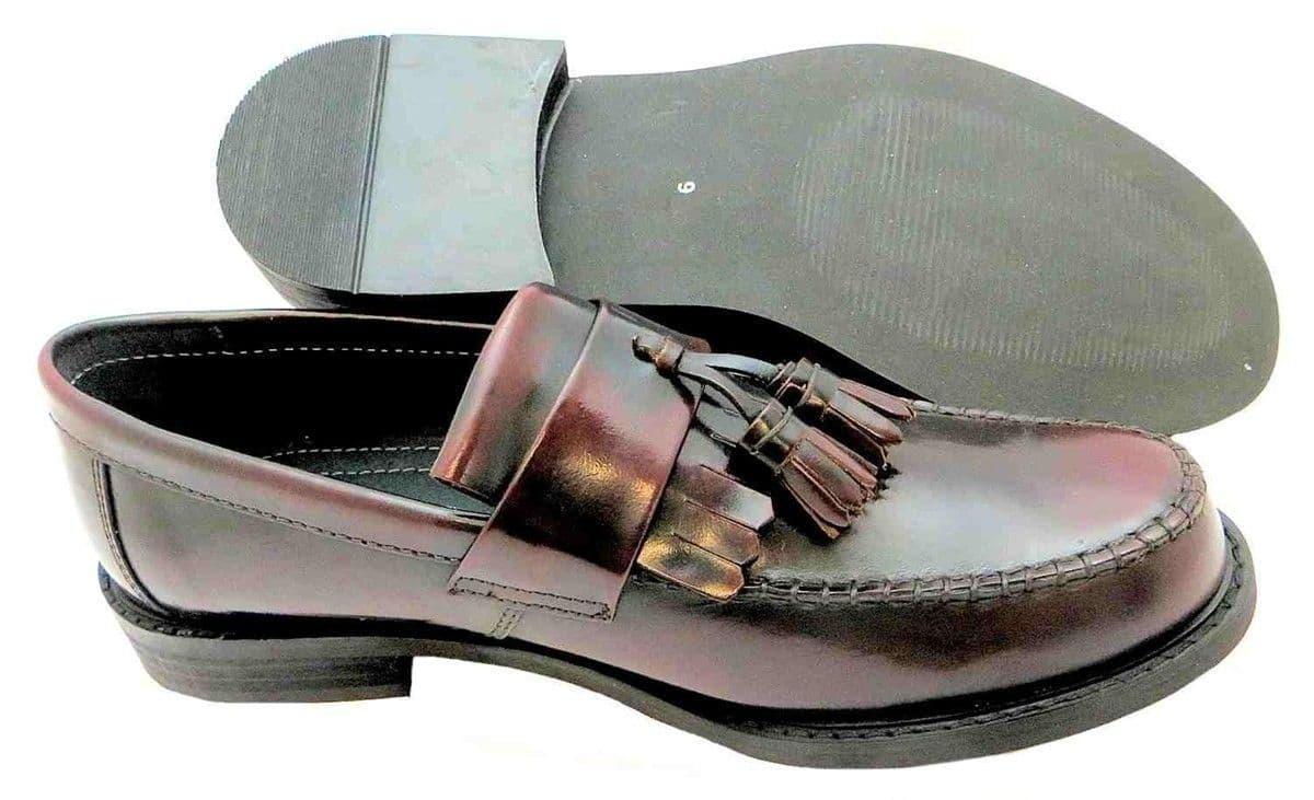 Roamers Oxblood Polished Leather Tassle Loafer