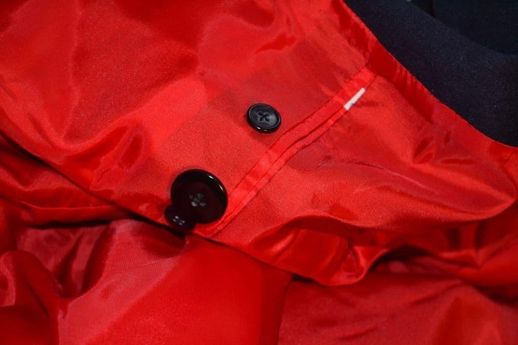 Robin Mens  3/4 Navy Overcoat With Red Liner