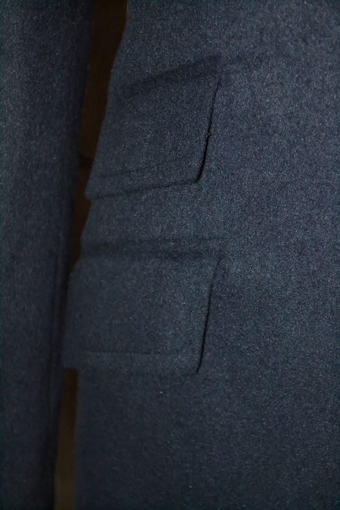 Robin Mens  3/4 Navy Overcoat With Red Liner