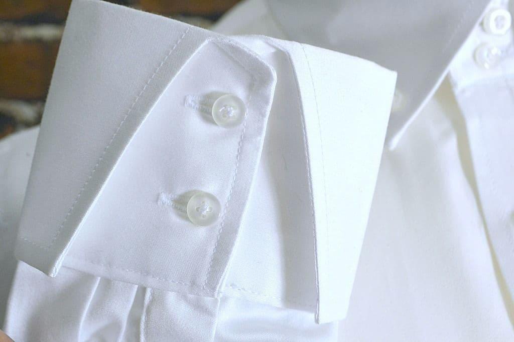 "Ruben" Pin Collar White Long Sleeve  Shirt