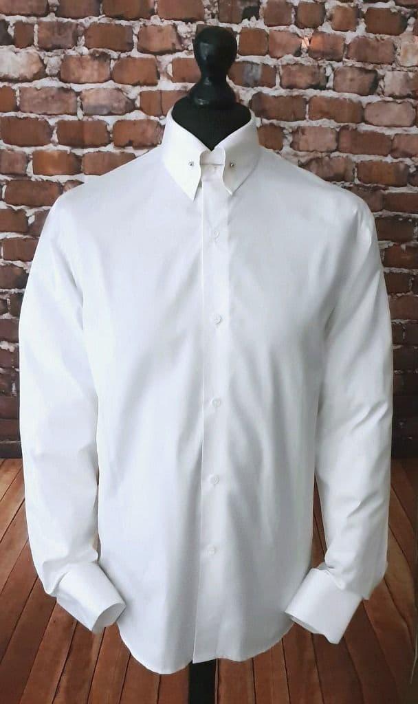 "Ruben" Pin Collar White Long Sleeve  Shirt