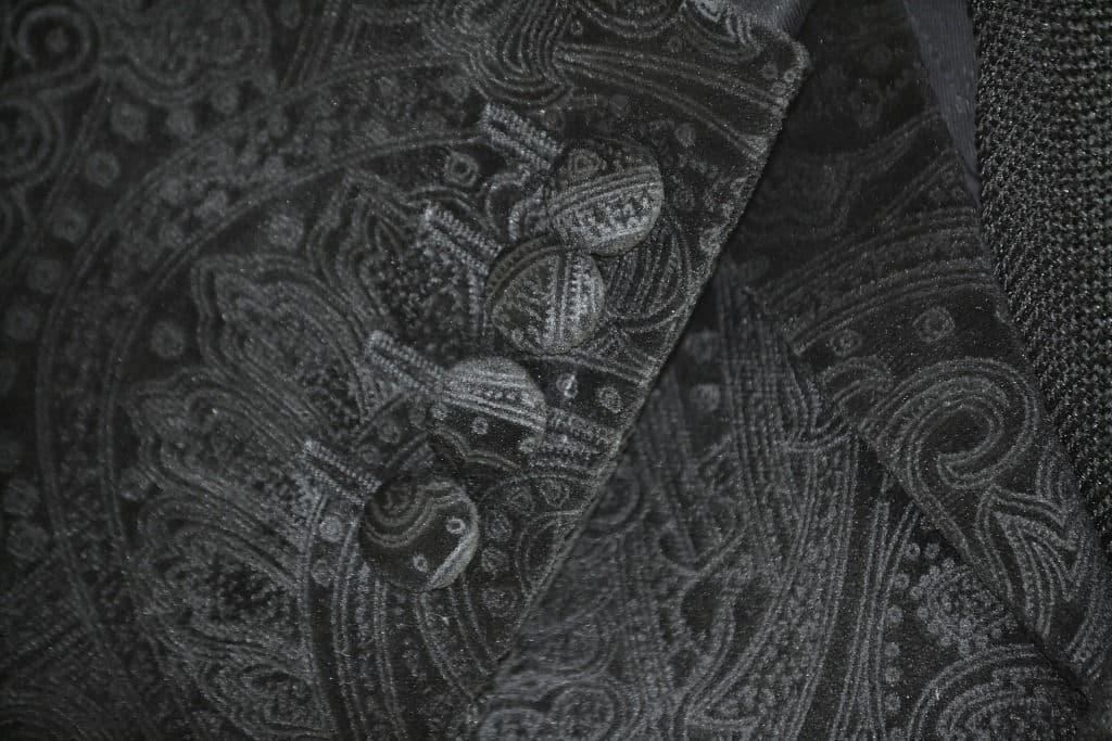 "Rupert" Black Paisley Velvet Jacket
