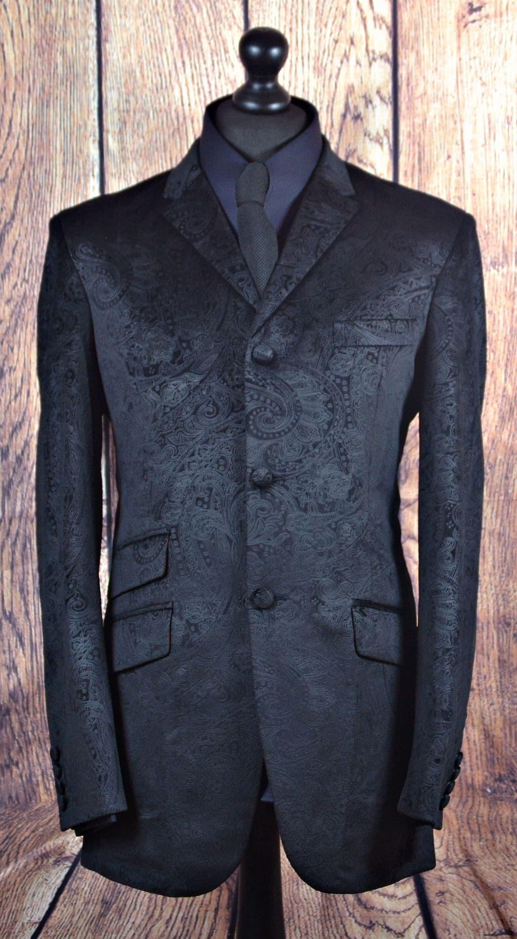 "Rupert" Black Paisley Velvet Jacket