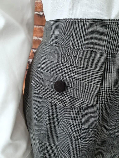 "Sally" Beagle Collar Shirt with POW Check Skirt