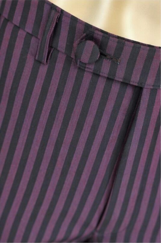 Sonny – Plum & Black Stripe Double‑Breasted Suit