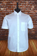 "Shaw" Classic Short Sleeved Button Down  White Shirt